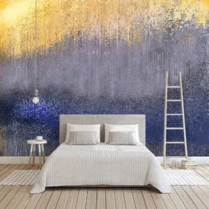 Custom Wallpaper Mural Abstract Golden Purple Wallcovering (㎡)