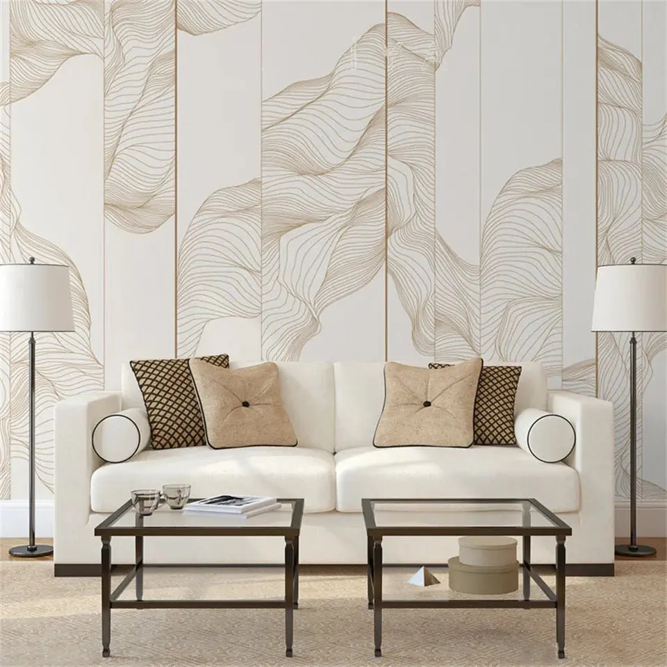 Custom Wallpaper Mural Abstract Lines 2 Color Options (㎡)