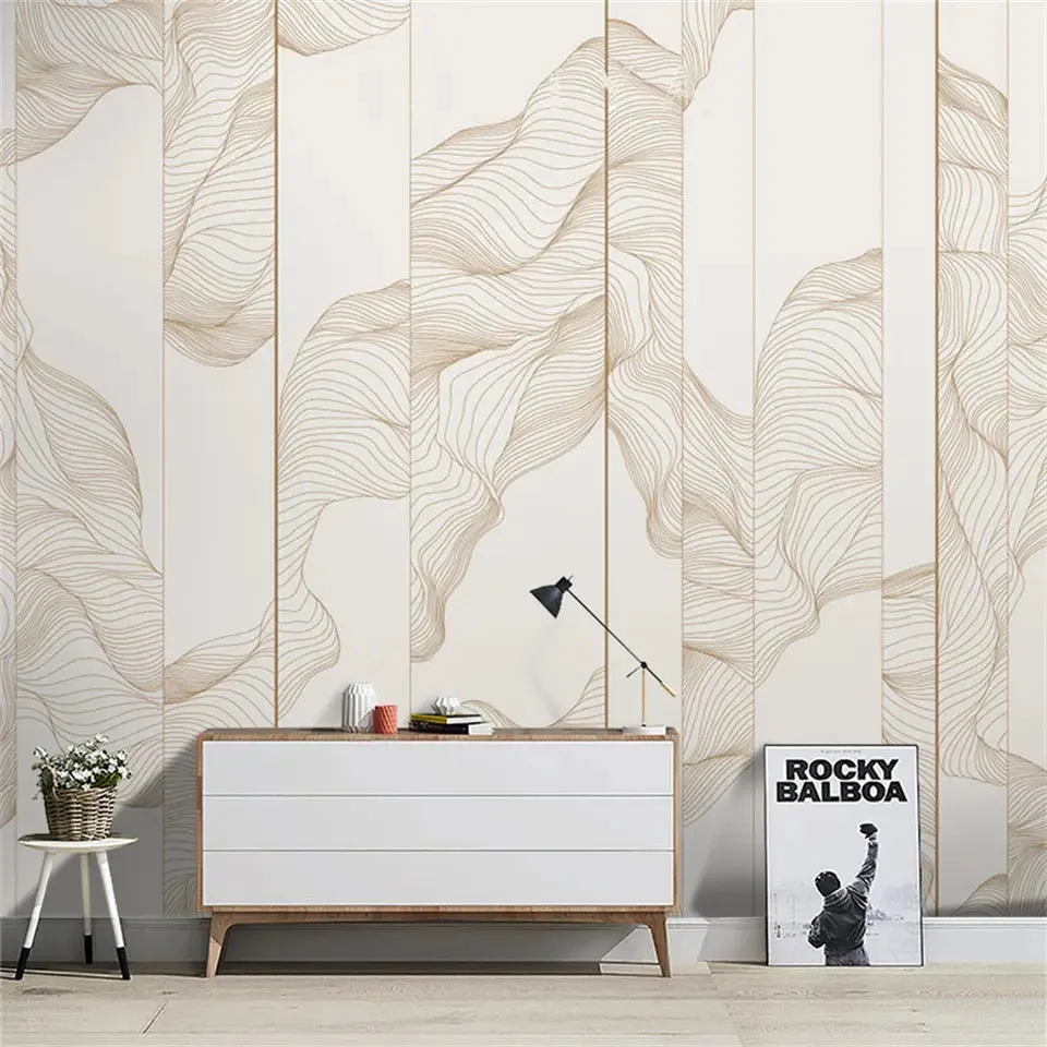 Custom Wallpaper Mural Abstract Lines 2 Color Options (㎡)