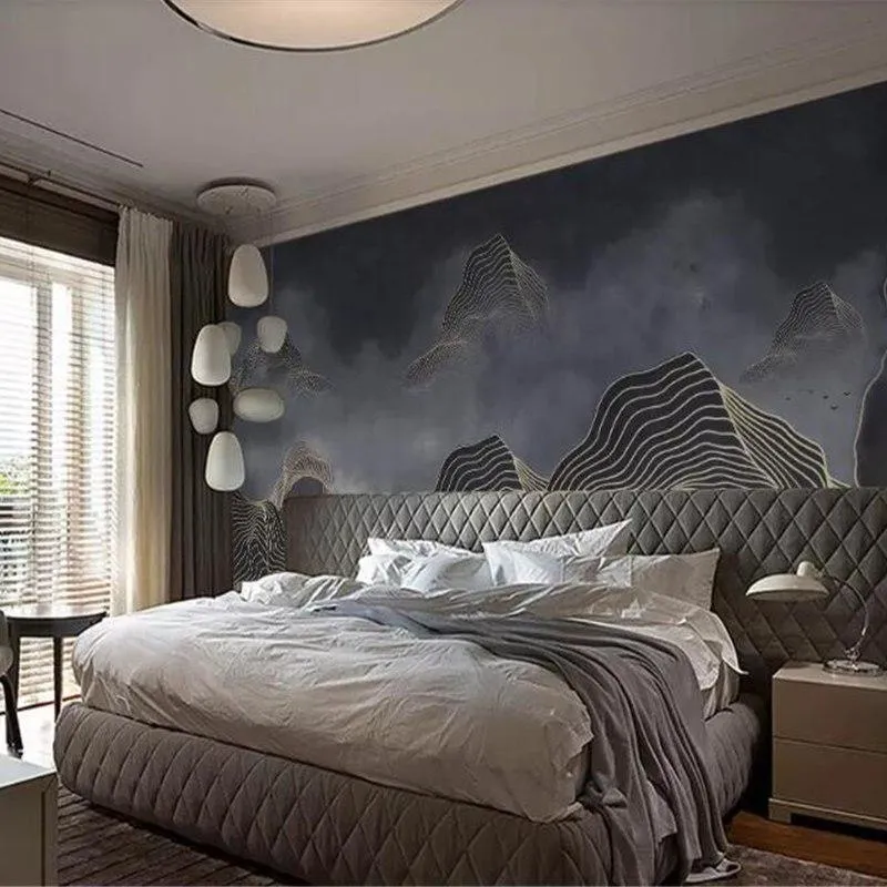 Custom Wallpaper Mural Abstract Lines Landscape Wallcovering (㎡)