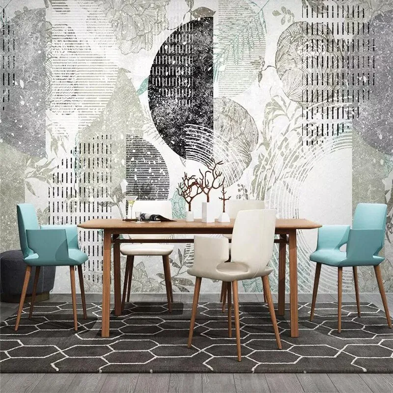 Custom Wallpaper Mural Fantasy Flower Geometric Pattern (㎡)