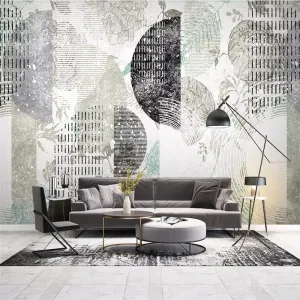 Custom Wallpaper Mural Fantasy Flower Geometric Pattern (㎡)