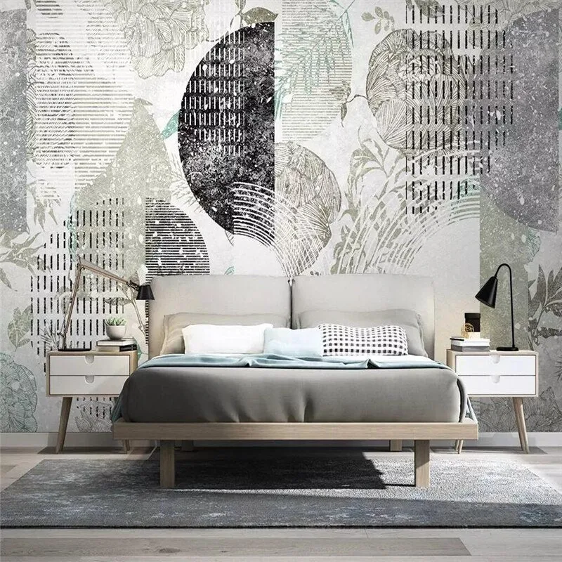 Custom Wallpaper Mural Fantasy Flower Geometric Pattern (㎡)