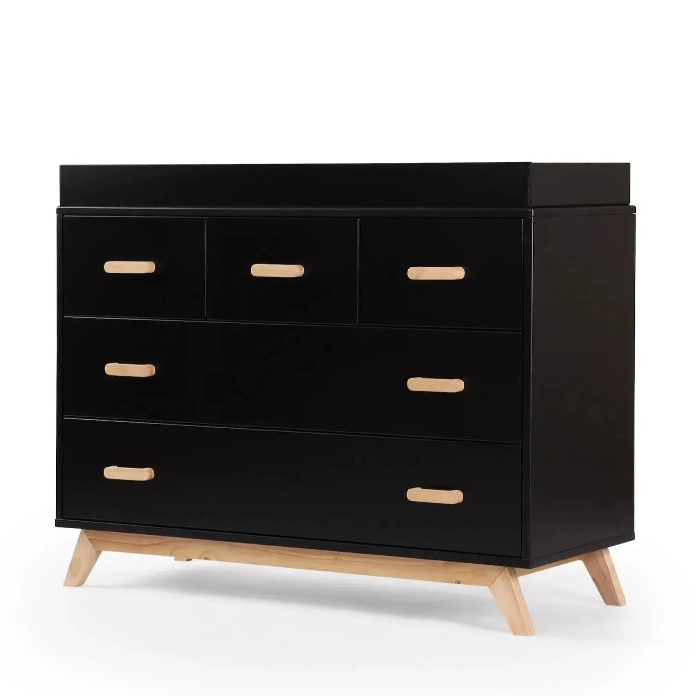 Dadada - Soho Five Drawer Dresser - Black   Natural