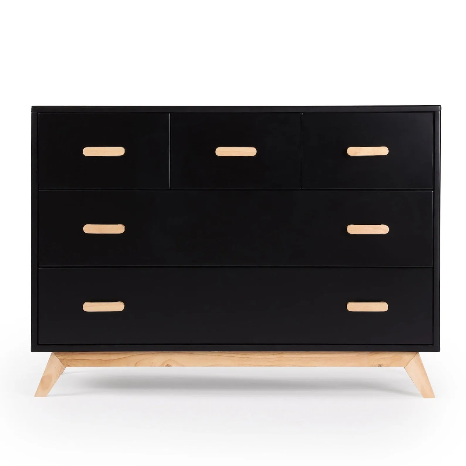 Dadada - Soho Five Drawer Dresser - Black   Natural