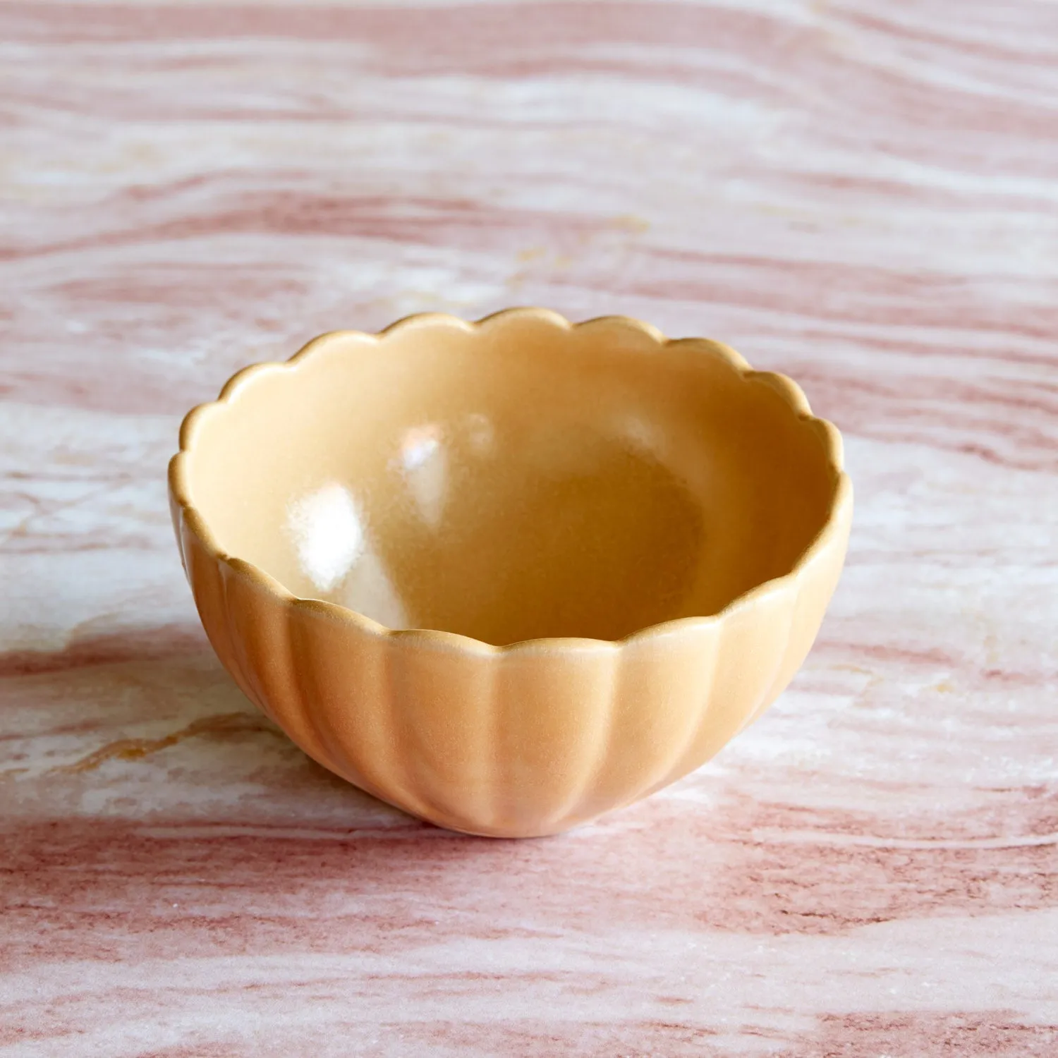 Dhalia Stoneware Bowl, Set of 4 (Camel) - Preorder