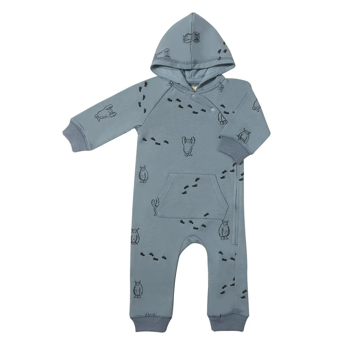 Ettie   H - Hooded Romper - Blue Yeti