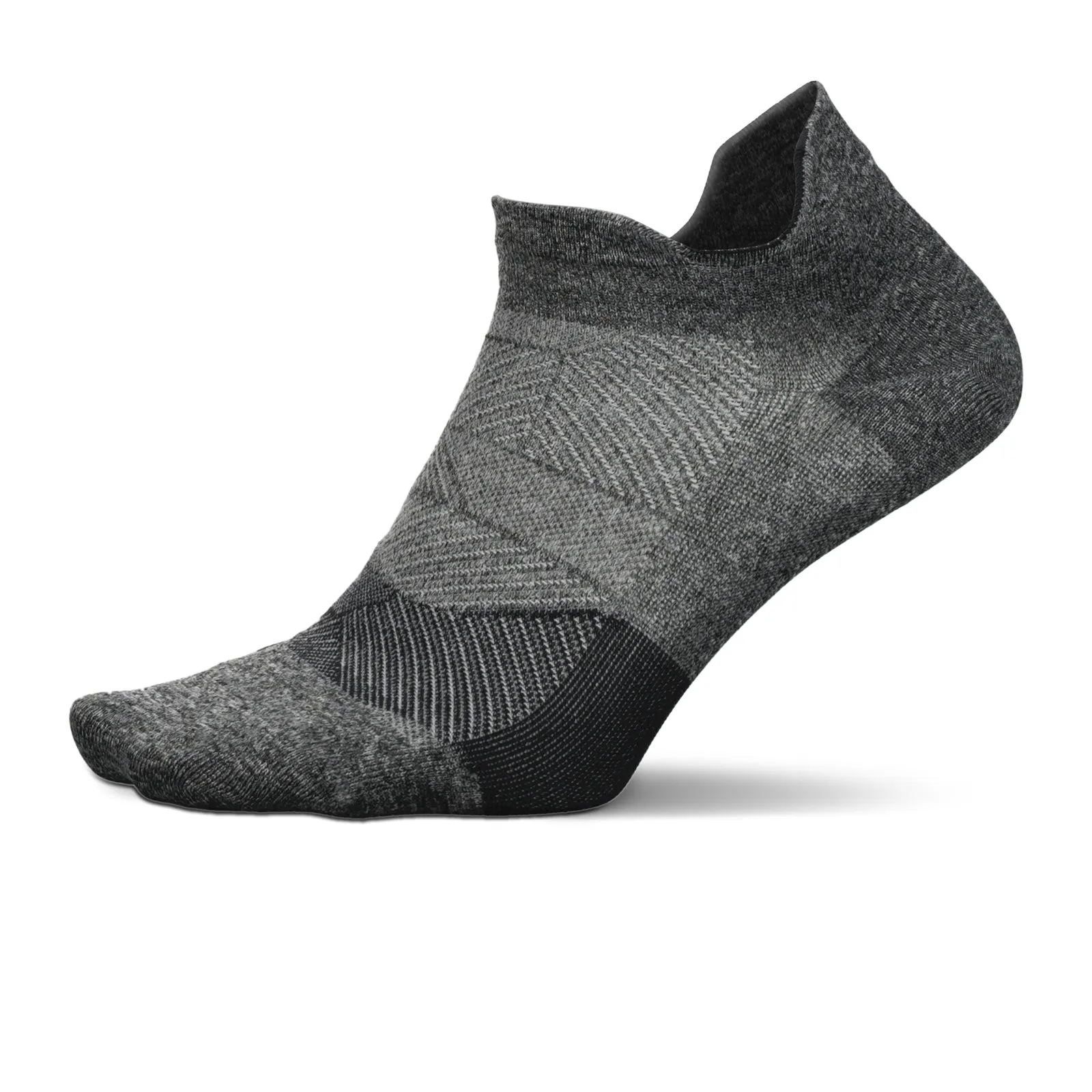 Feetures E557160 Elite Ultra Light No Show Tab Sock (Unisex) - Gray