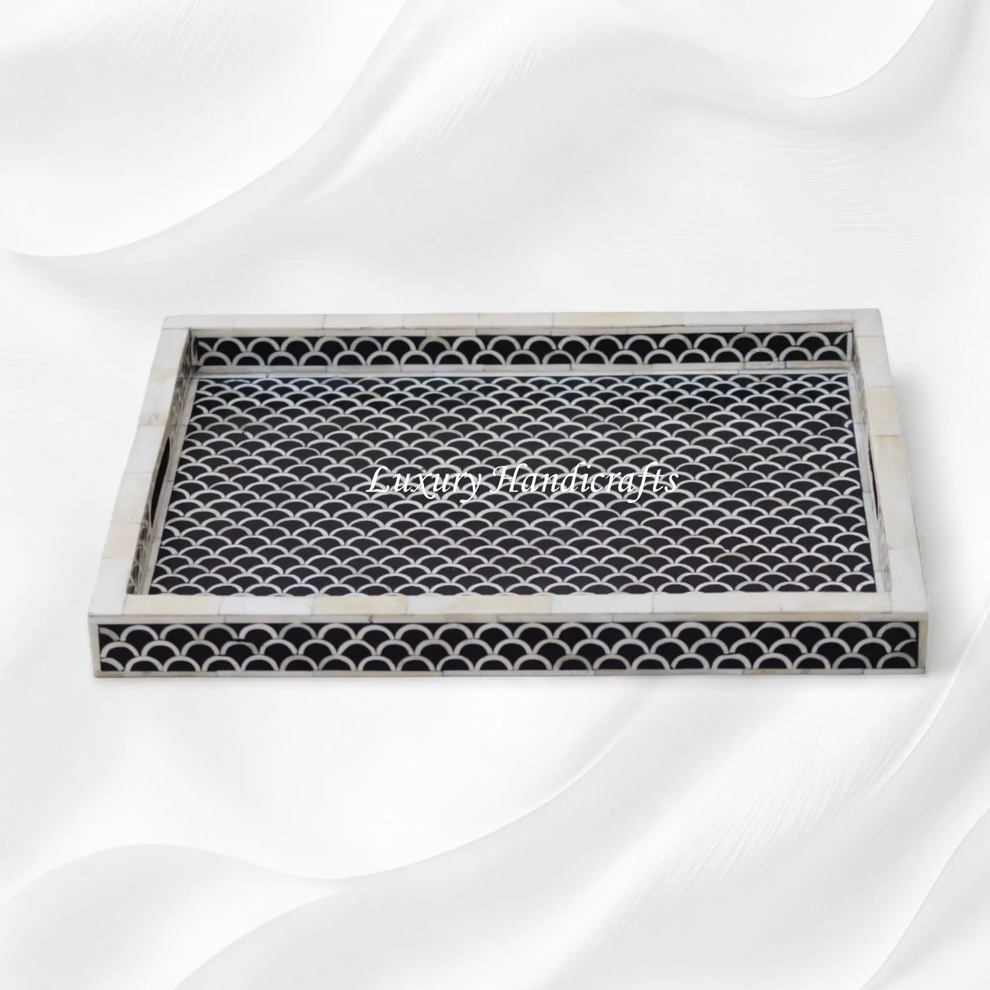 Fishscale Bone Inlay Tray Black