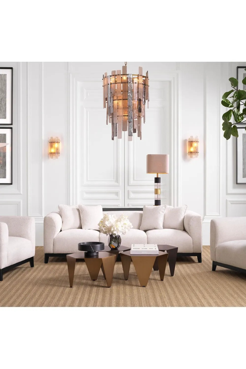 Glass Sheets Contemporary Chandelier | Eichholtz Greyson