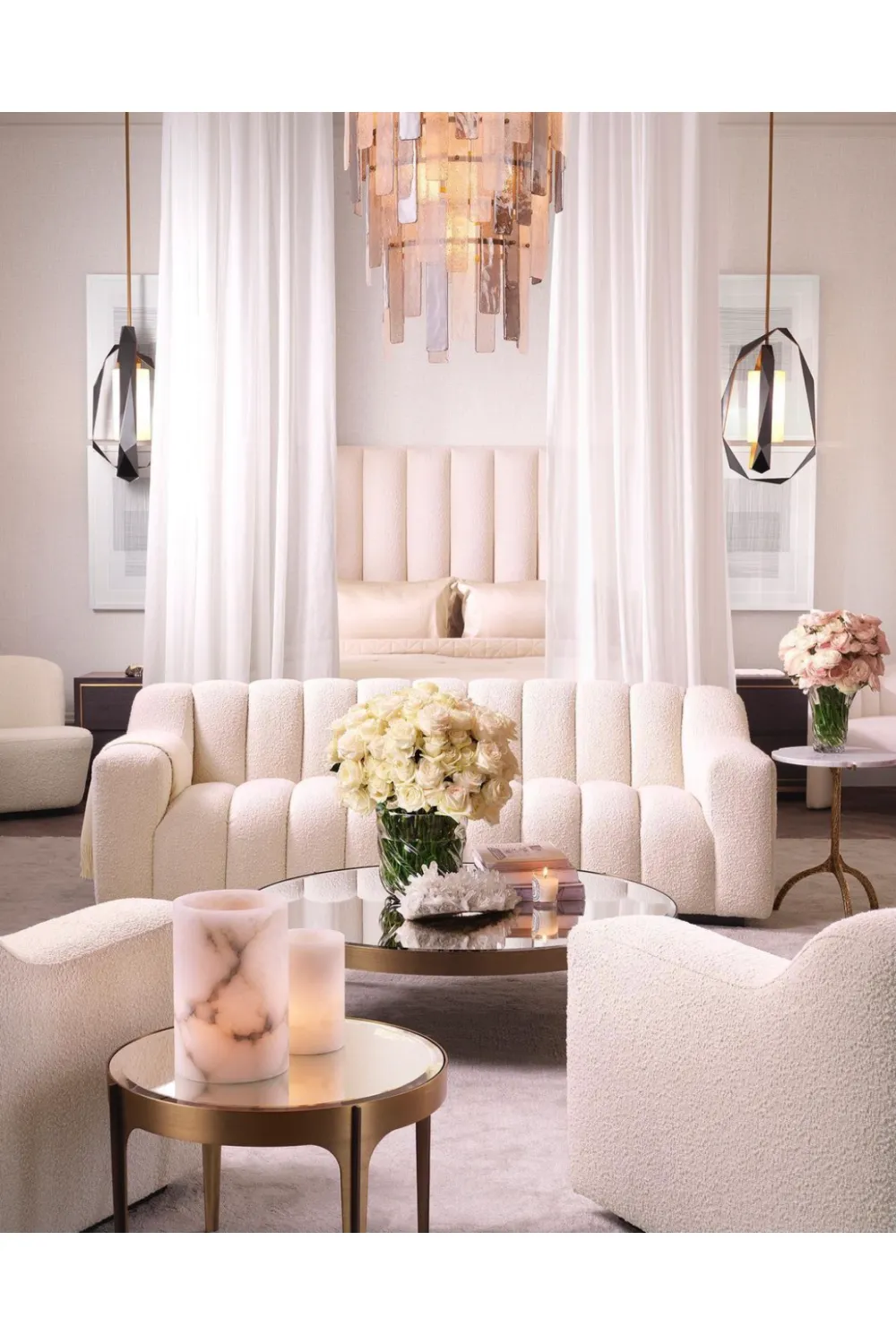 Glass Sheets Contemporary Chandelier | Eichholtz Greyson