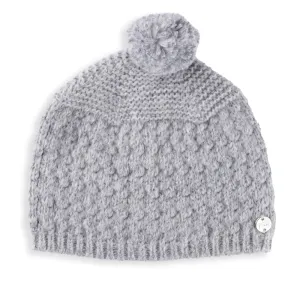 Grey Wool Knit Pom Hat