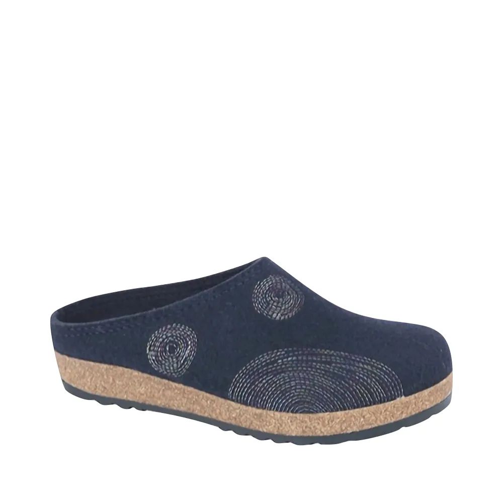 Haflinger Women's Spirit Wool Clog in Navy