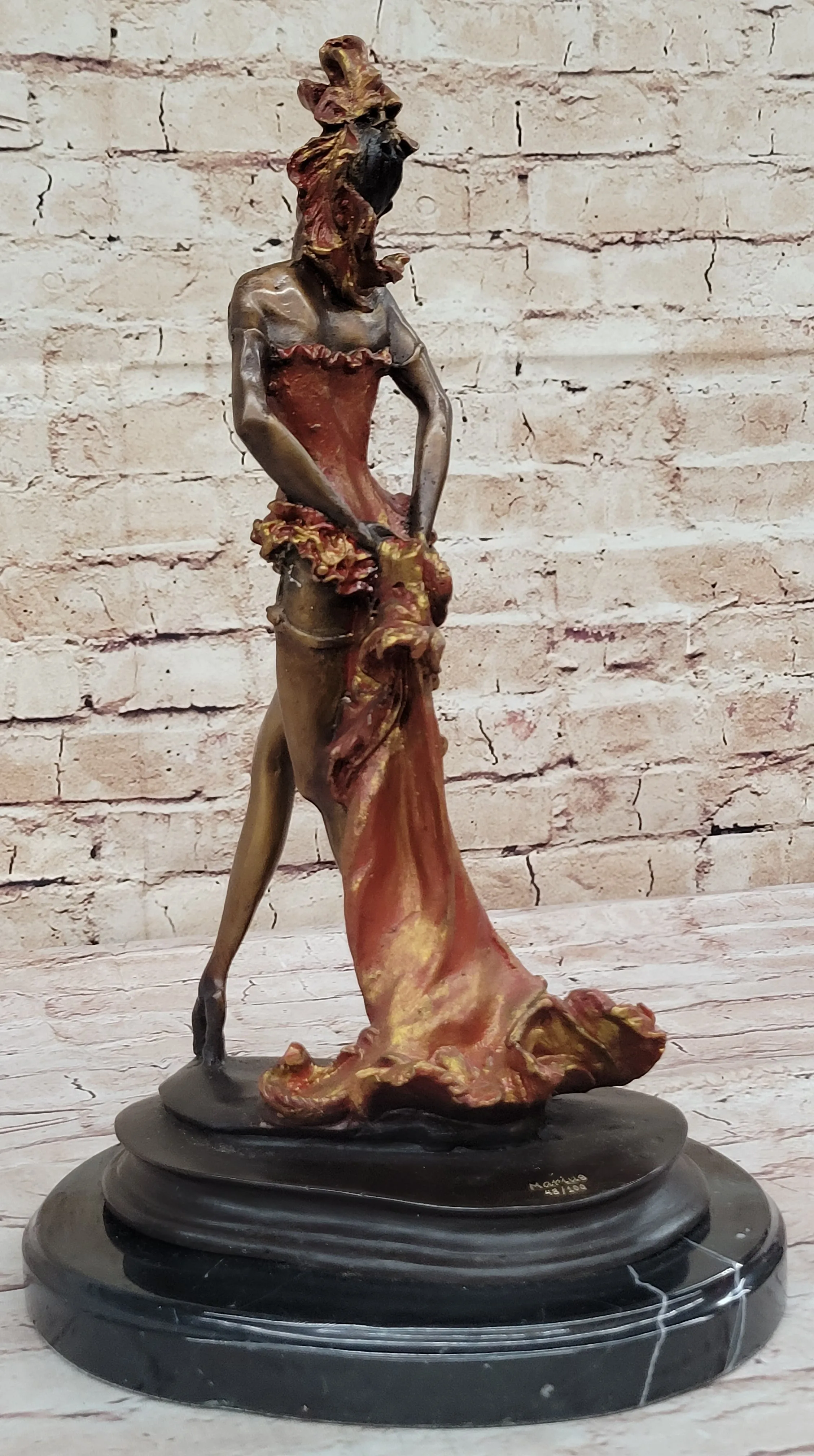 Hot Cast Handcrafted Spanish Dancer Bronze Sculpture Home Office Decor LTD EDT