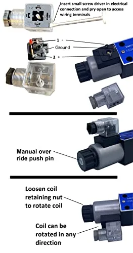 Hydraulic Directional Control Solenoid Valve D03 (NG6) 21 GPM 4560 psi, AC or DC 3 Position (24VDC, C-All Ports Closed in Center Position)