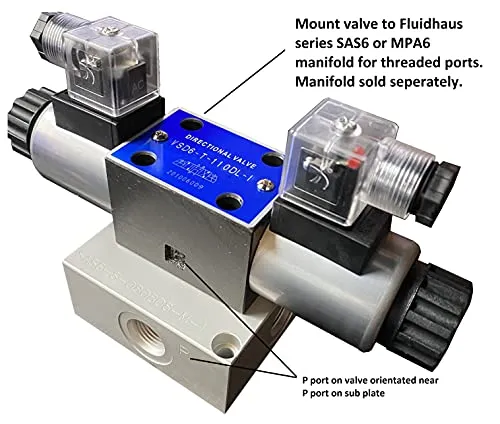 Hydraulic Directional Control Solenoid Valve D03 (NG6) 21 GPM 4560 psi, AC or DC 3 Position (24VDC, C-All Ports Closed in Center Position)