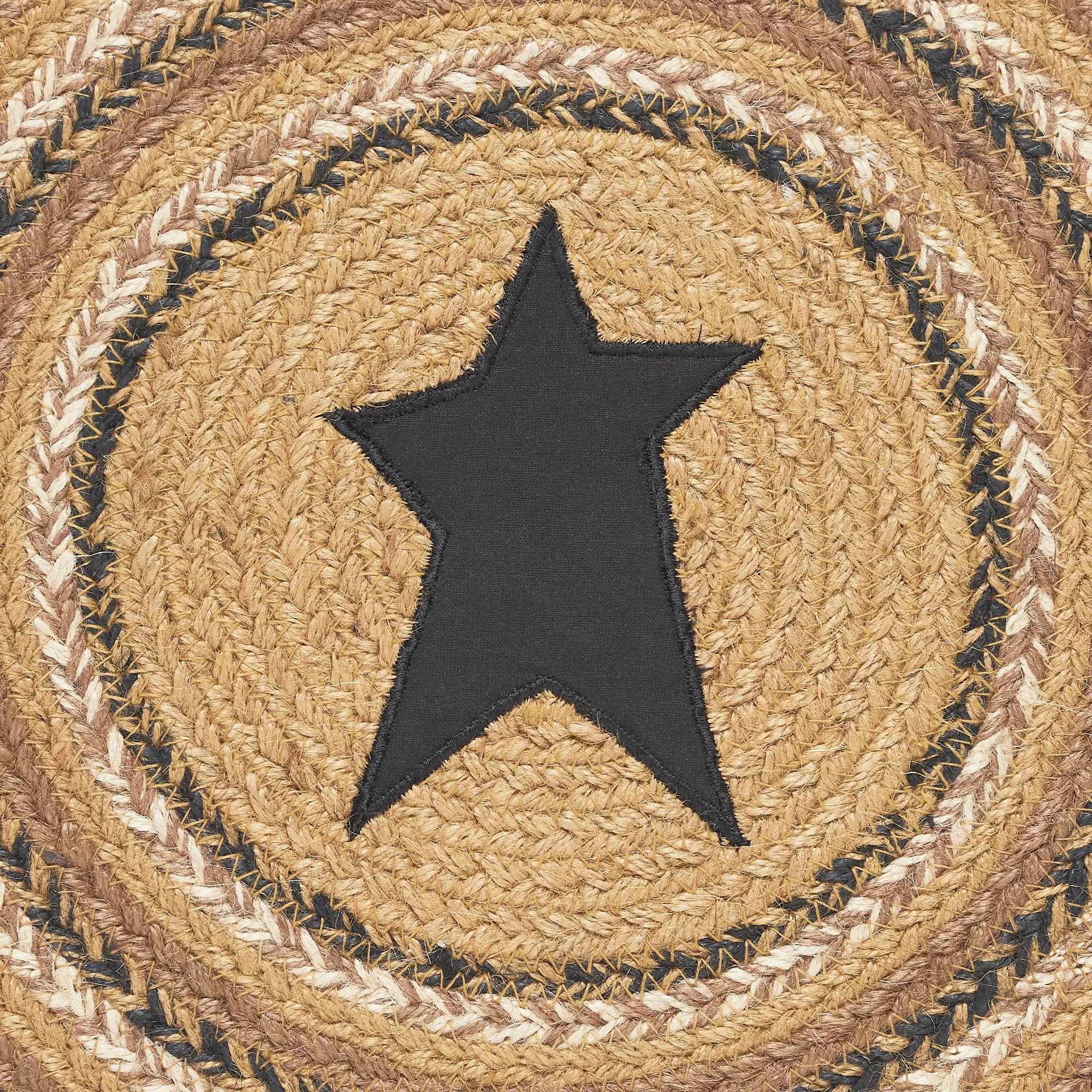 Kettle Grove Jute Chair Pad Applique Star