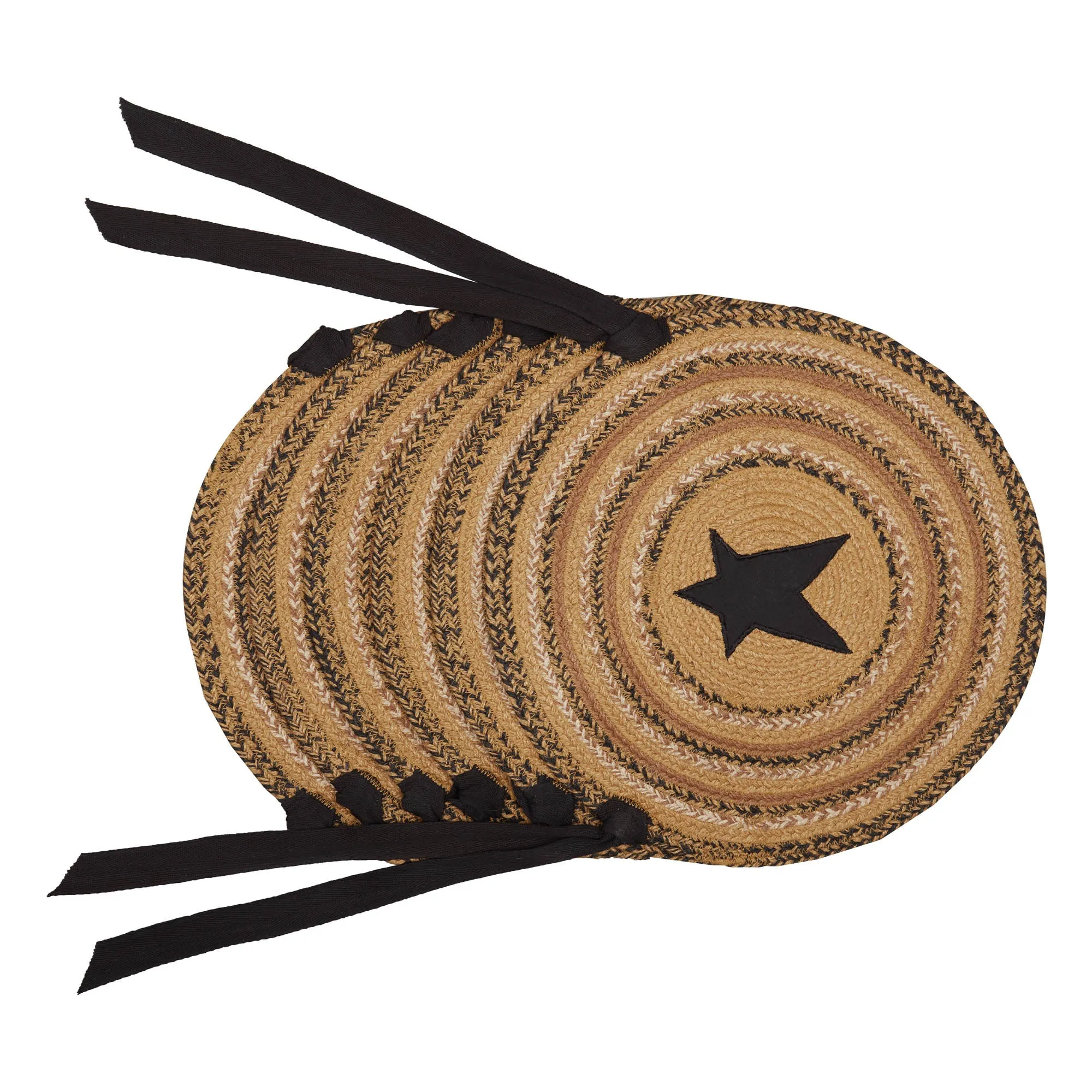 Kettle Grove Jute Chair Pad Applique Star