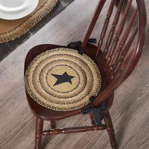 Kettle Grove Jute Chair Pad Applique Star