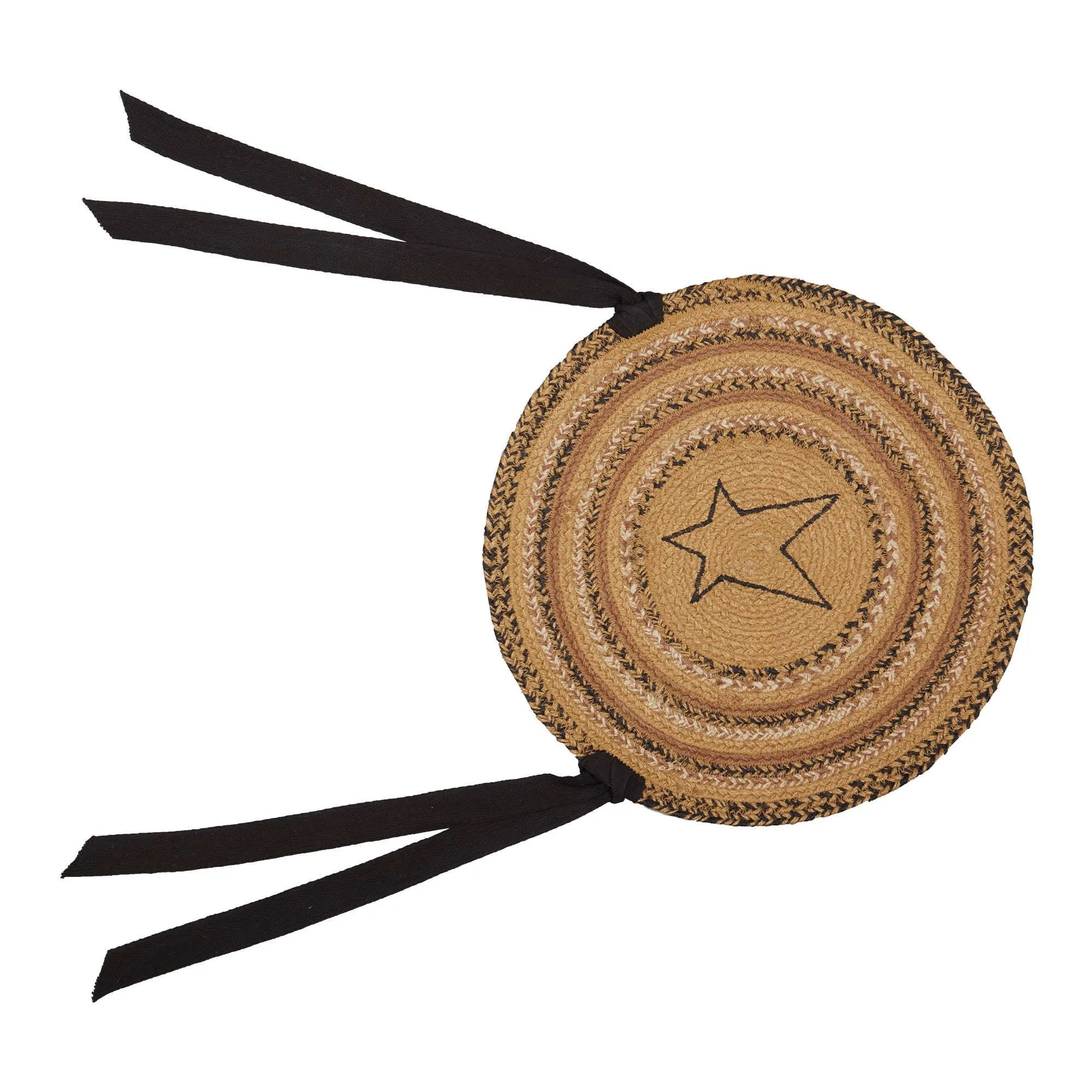 Kettle Grove Jute Chair Pad Applique Star