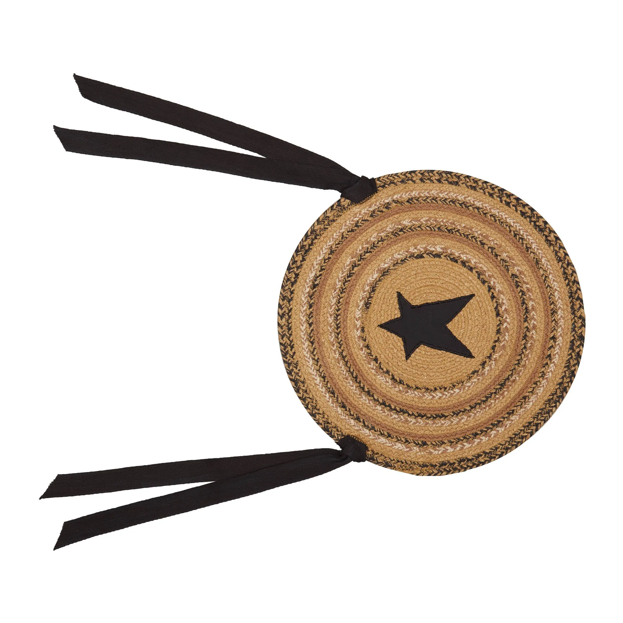 Kettle Grove Jute Chair Pad Applique Star