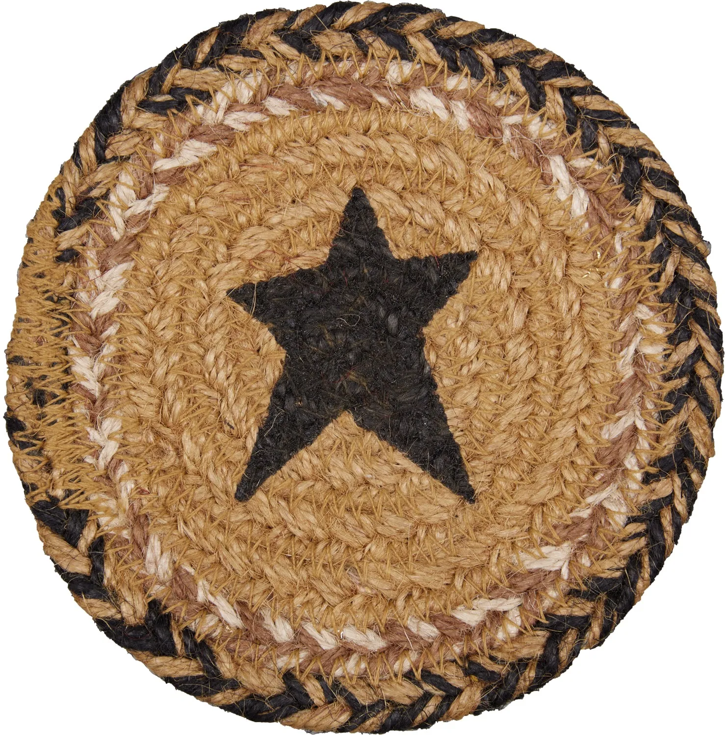 Kettle Grove Jute Coaster Stencil Star Set of 6