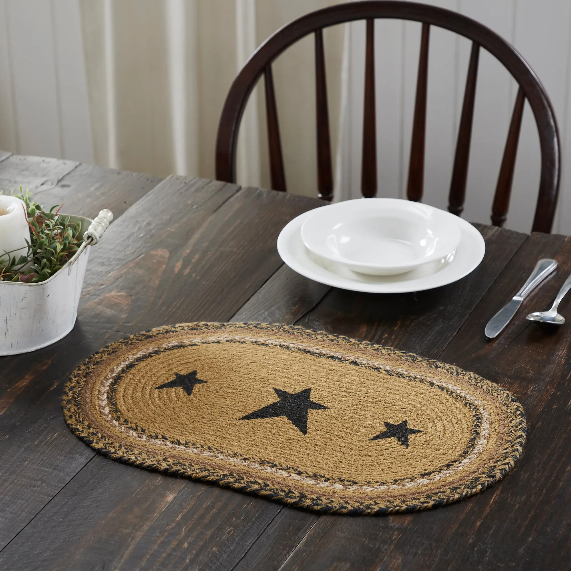 Kettle Grove Jute Placemat Stencil Stars