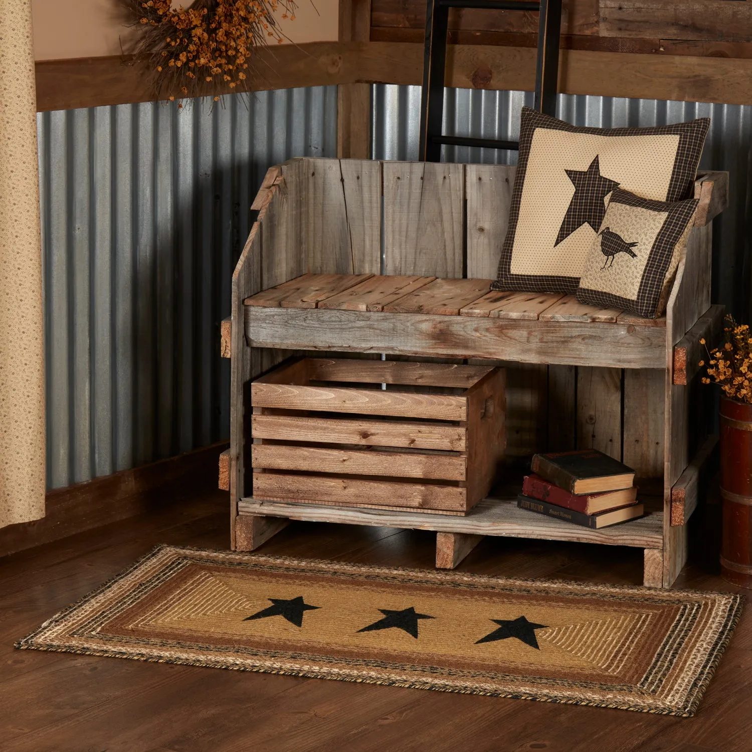 Kettle Grove Jute Rug Stencil Stars