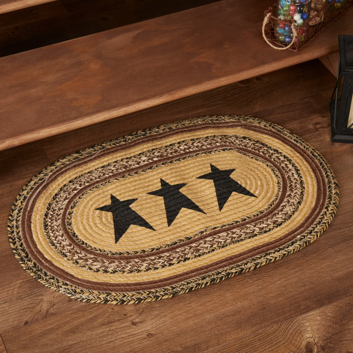 Kettle Grove Jute Rug Stencil Stars