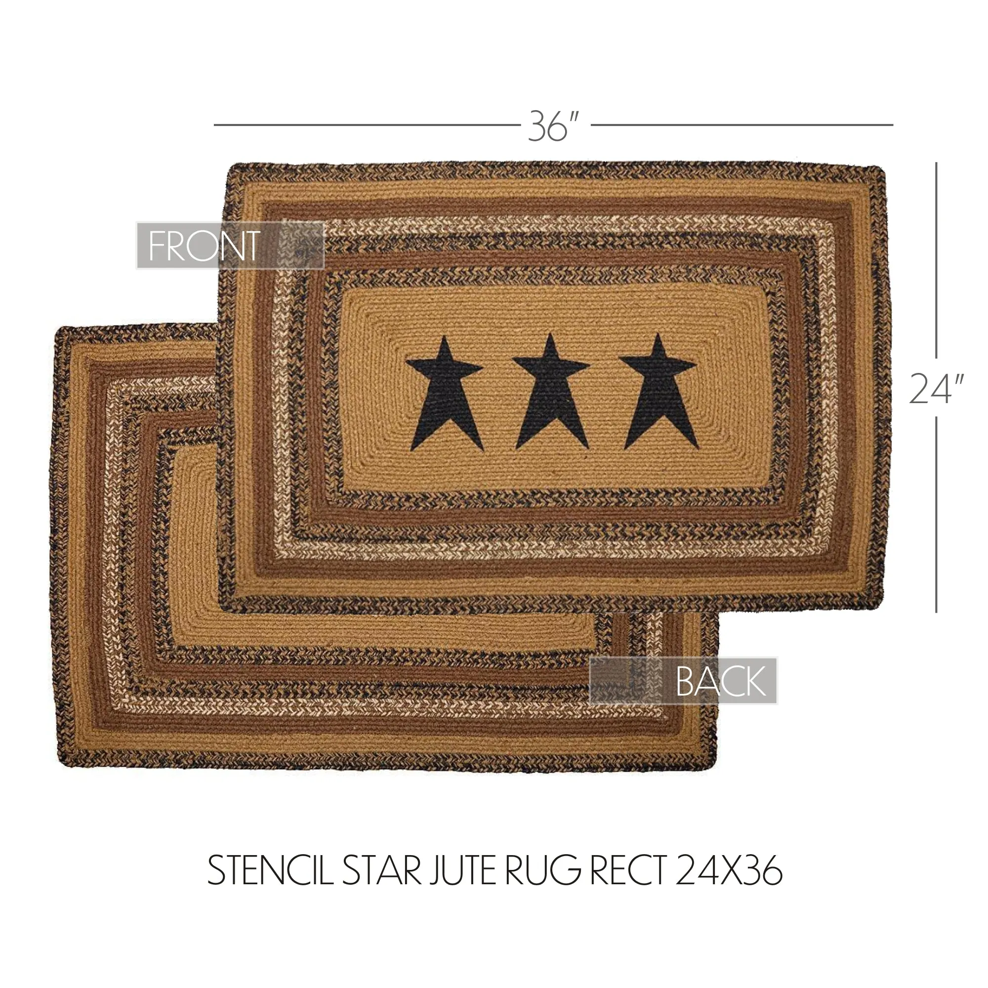 Kettle Grove Jute Rug Stencil Stars