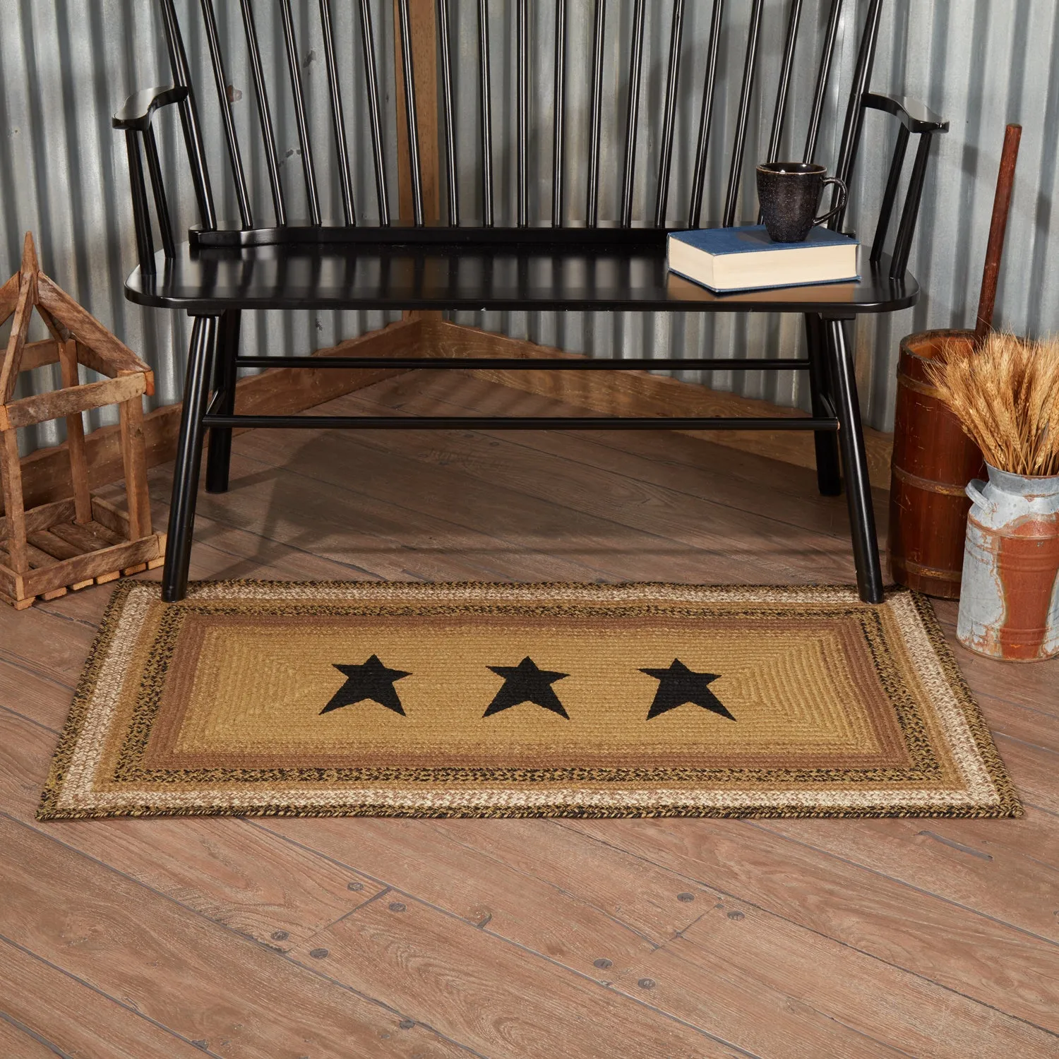 Kettle Grove Jute Rug Stencil Stars