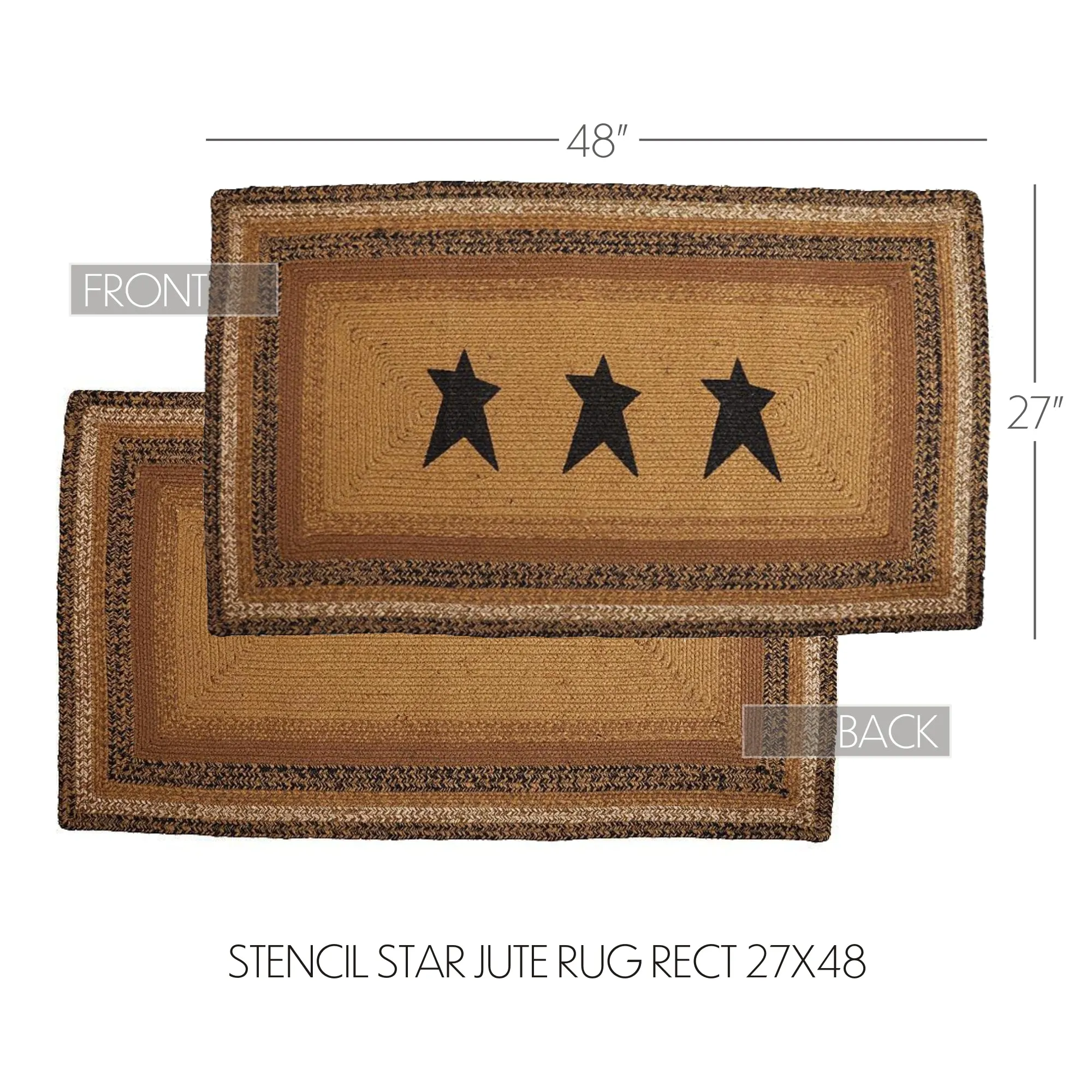 Kettle Grove Jute Rug Stencil Stars