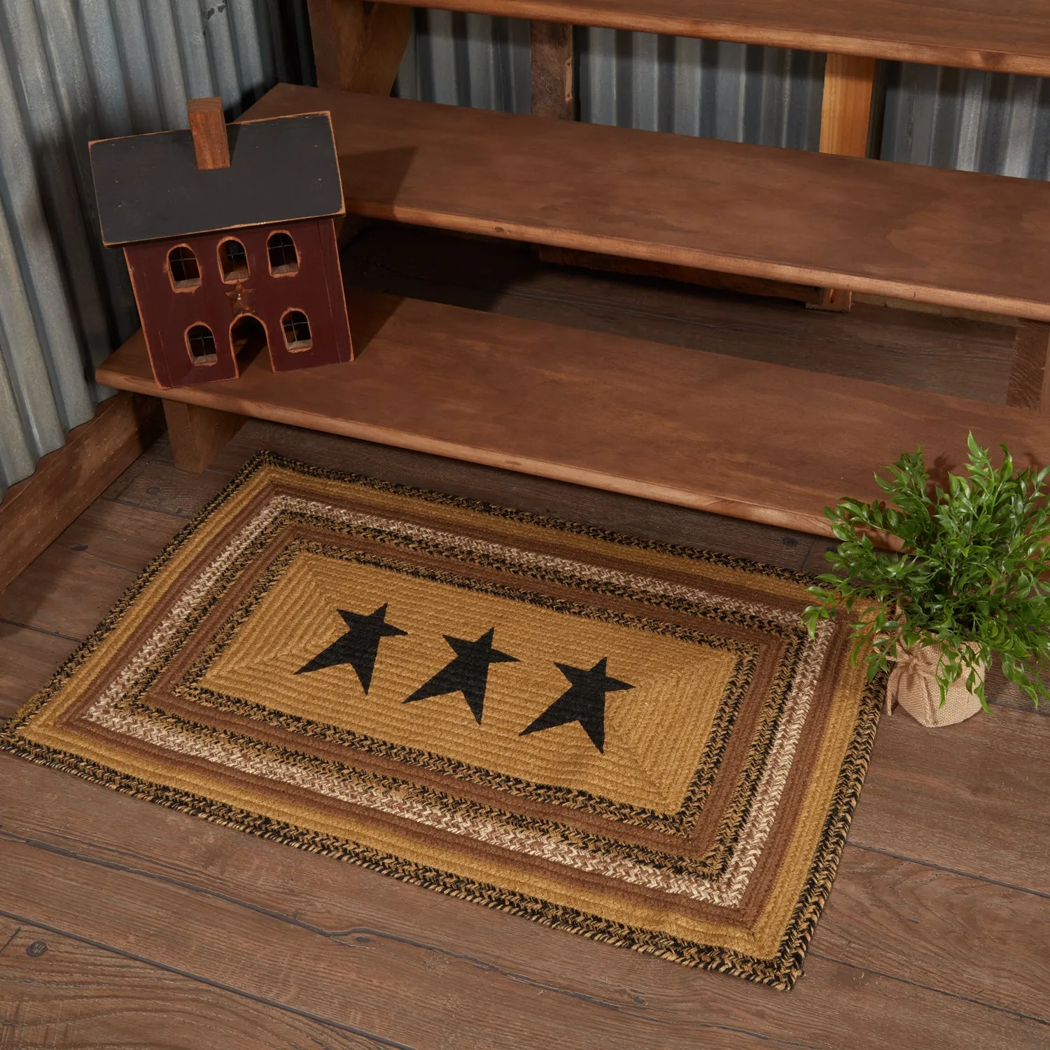 Kettle Grove Jute Rug Stencil Stars