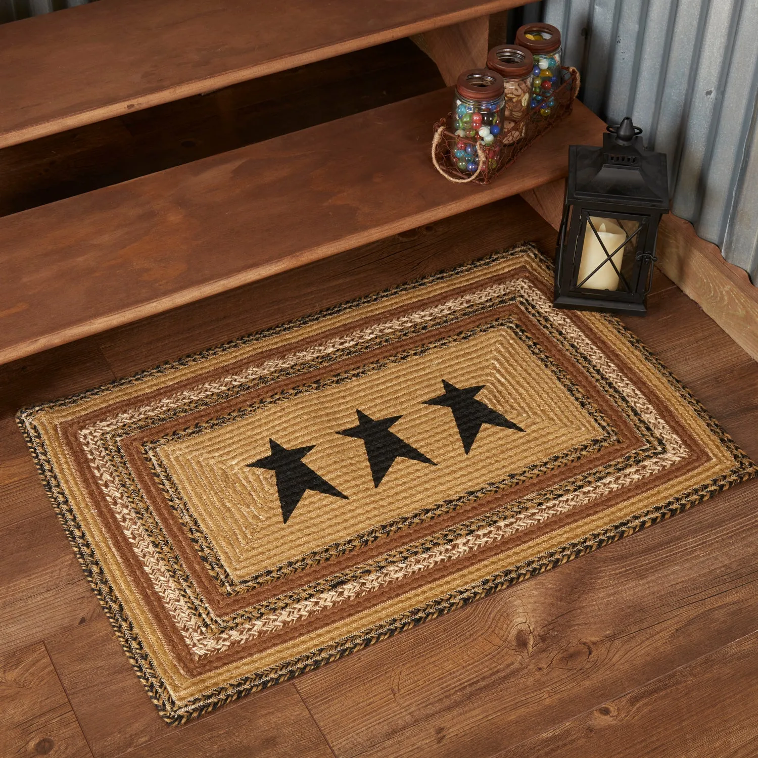 Kettle Grove Jute Rug Stencil Stars