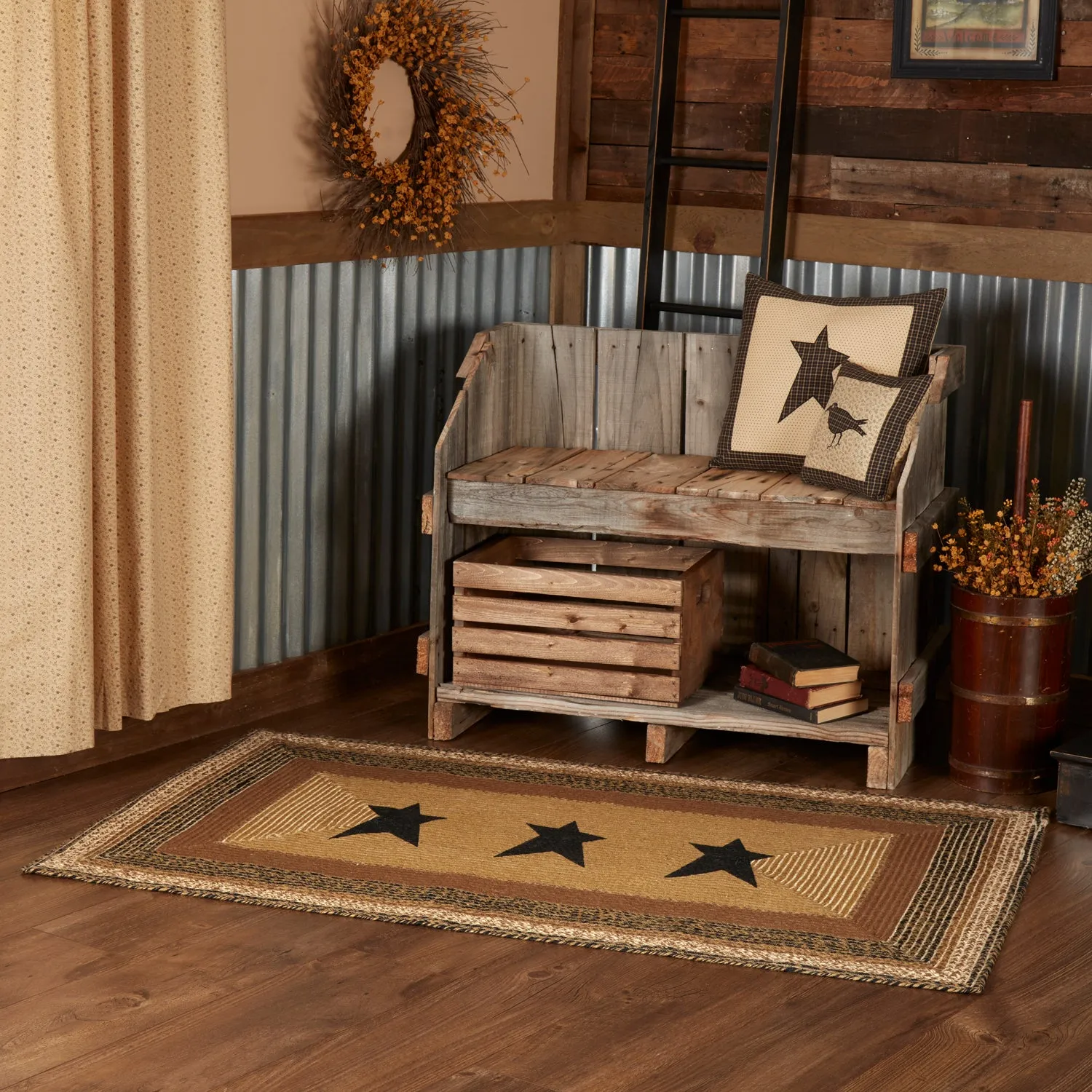 Kettle Grove Jute Rug Stencil Stars