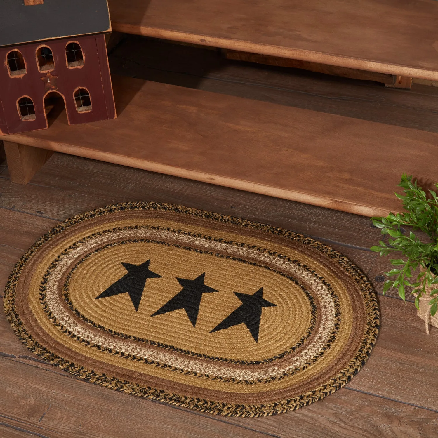 Kettle Grove Jute Rug Stencil Stars