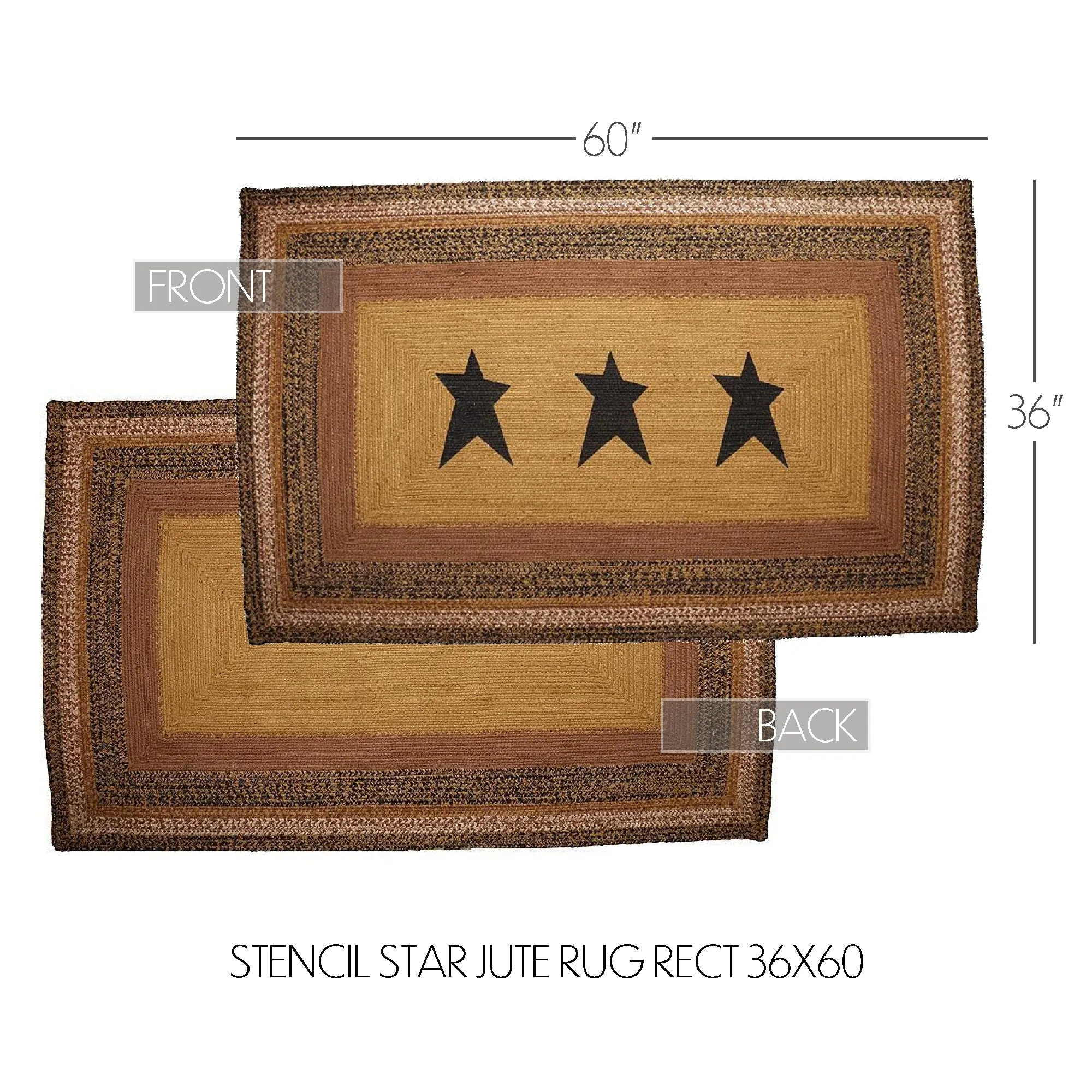 Kettle Grove Jute Rug Stencil Stars