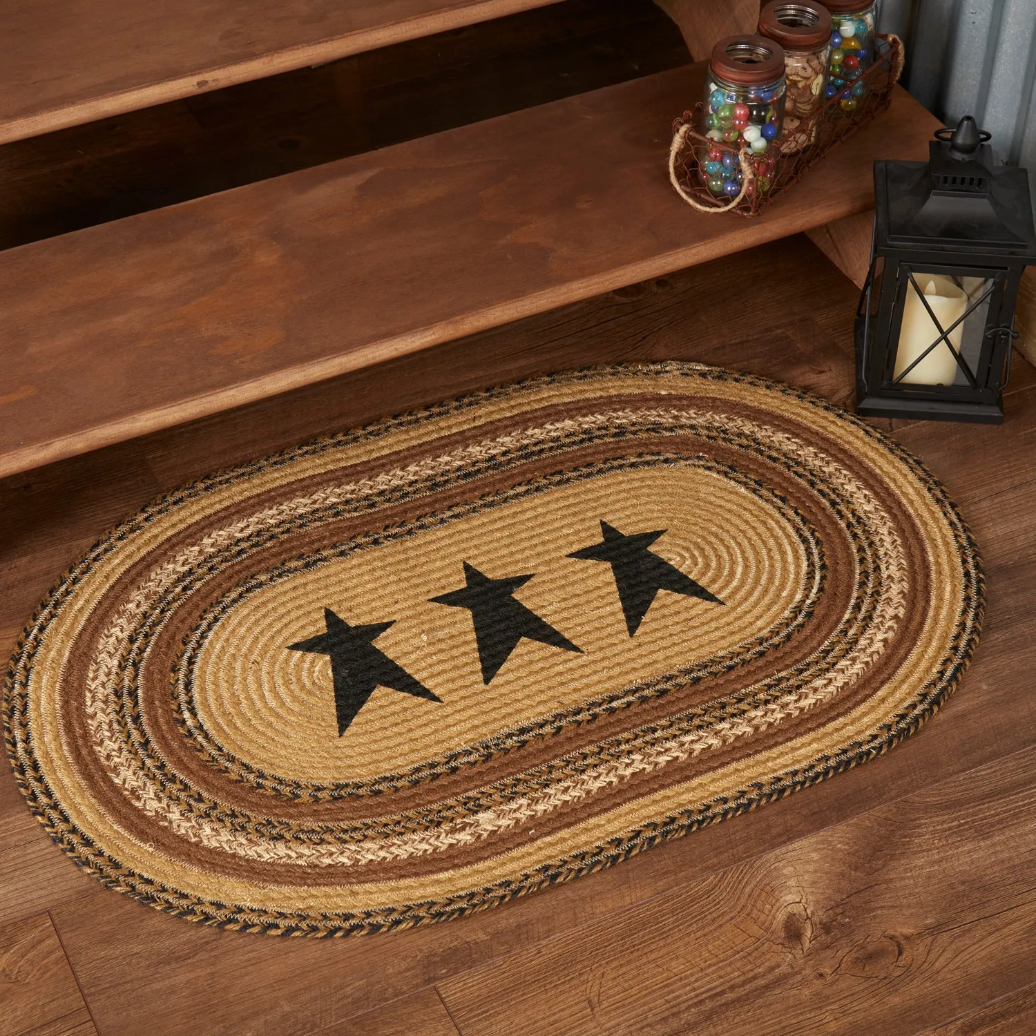 Kettle Grove Jute Rug Stencil Stars