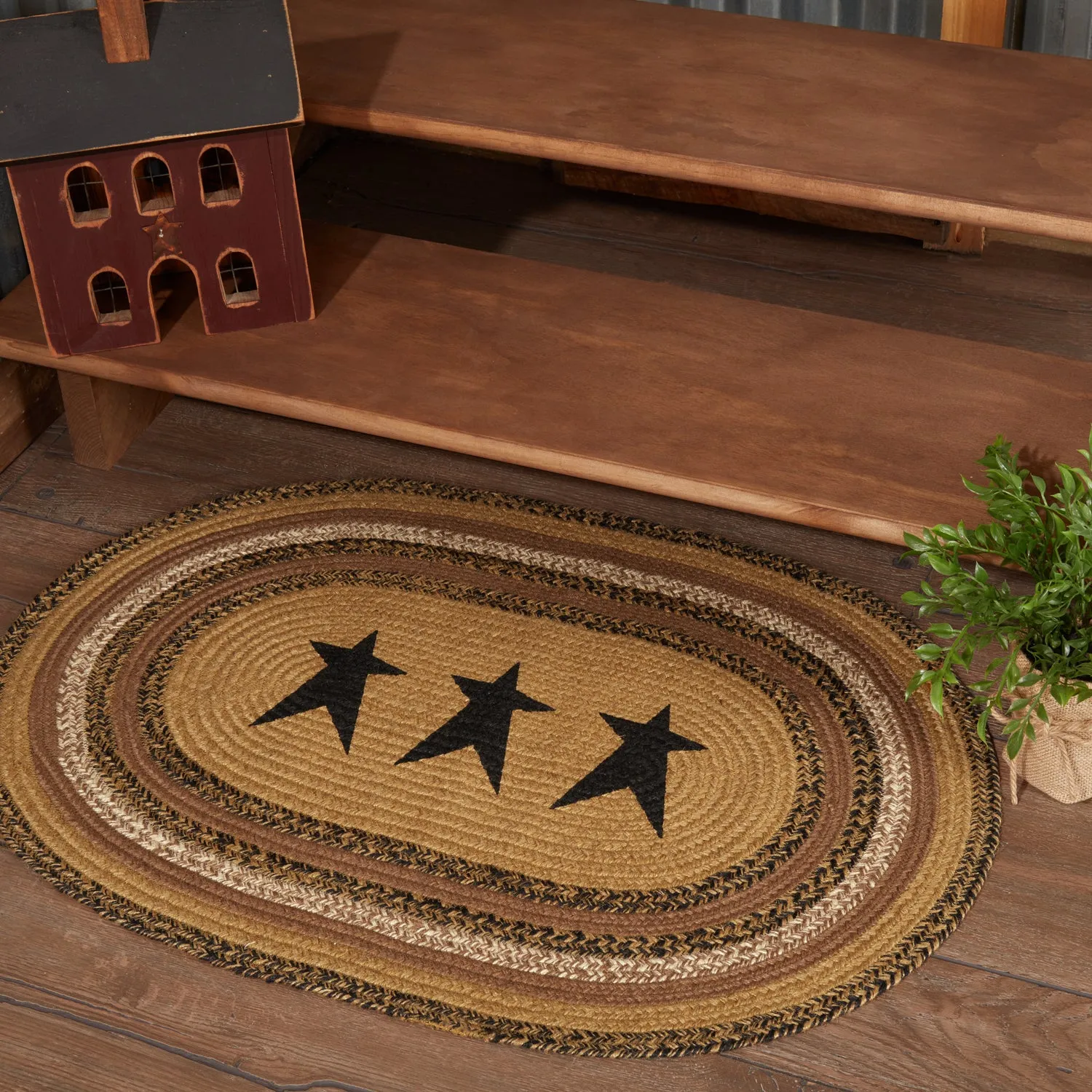 Kettle Grove Jute Rug Stencil Stars