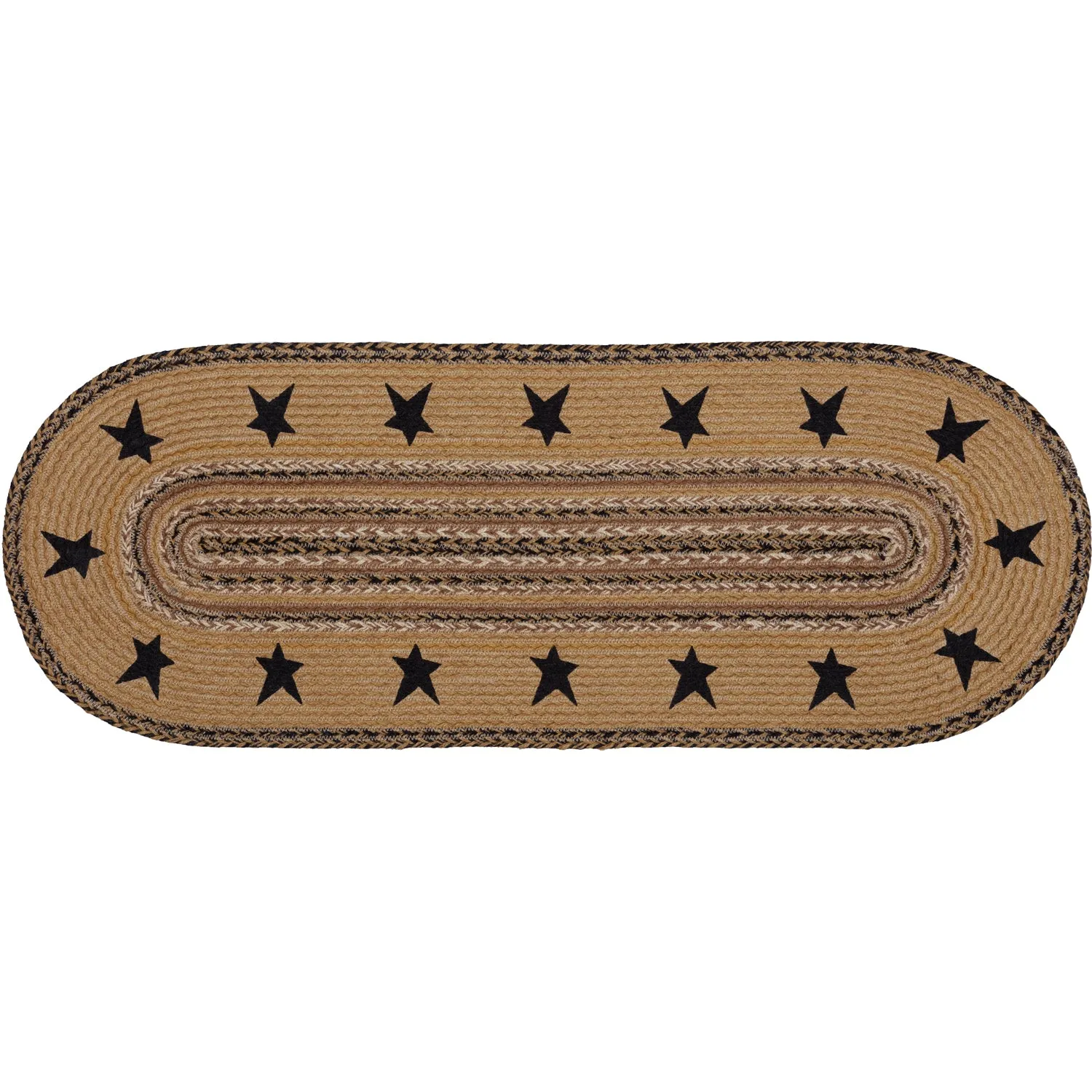 Kettle Grove Jute Runner Stencil Stars Border