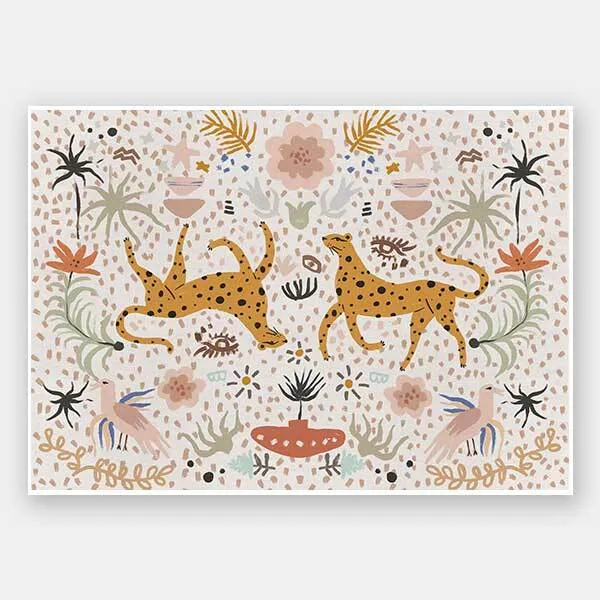 Leaping Leopards Unframed Art Print