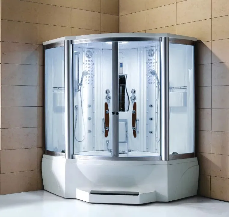 Mesa WS-608A 2 Person Corner Steam Shower with Jetted Tub - 63" x 63" x 85"