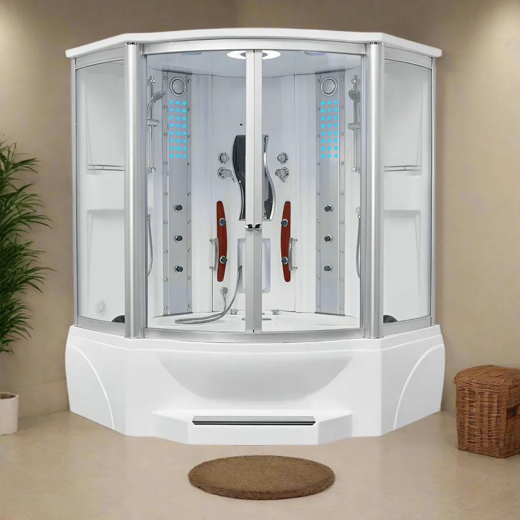 Mesa WS-608A 2 Person Corner Steam Shower with Jetted Tub - 63" x 63" x 85"