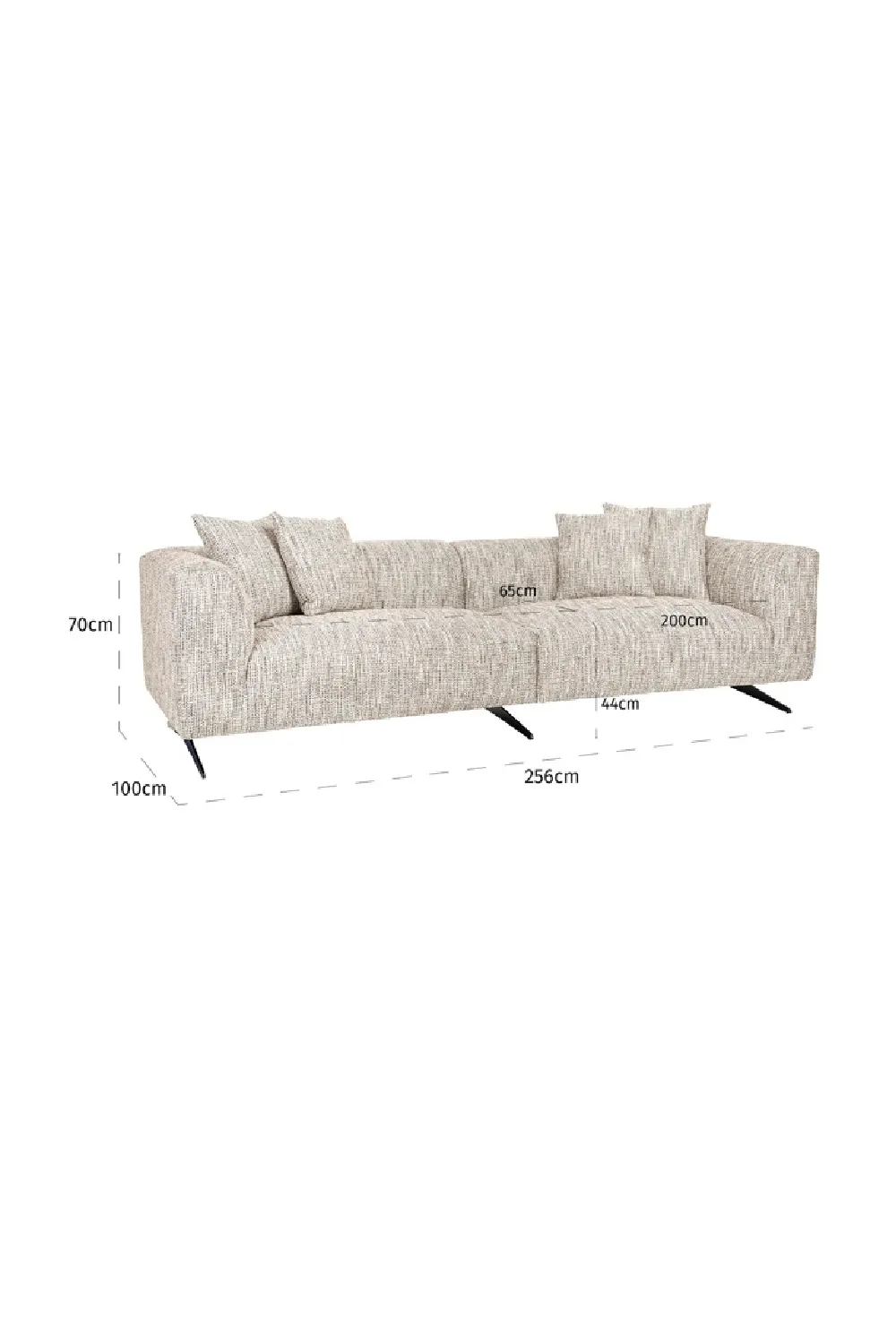 Metal Leg 3-Seater Sofa | OROA Hoxton