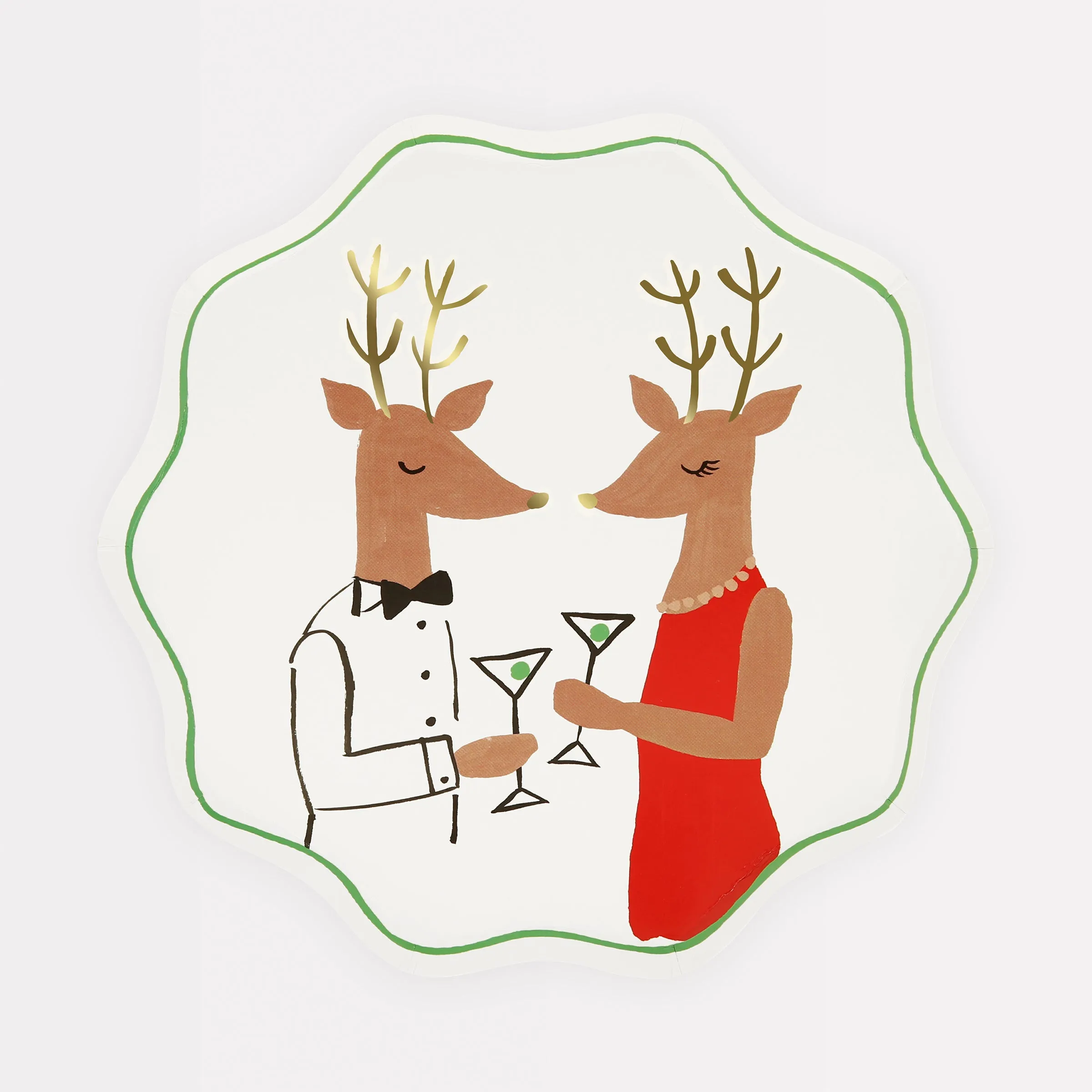 Mr. & Mrs. Reindeer Side Plates (x 8)