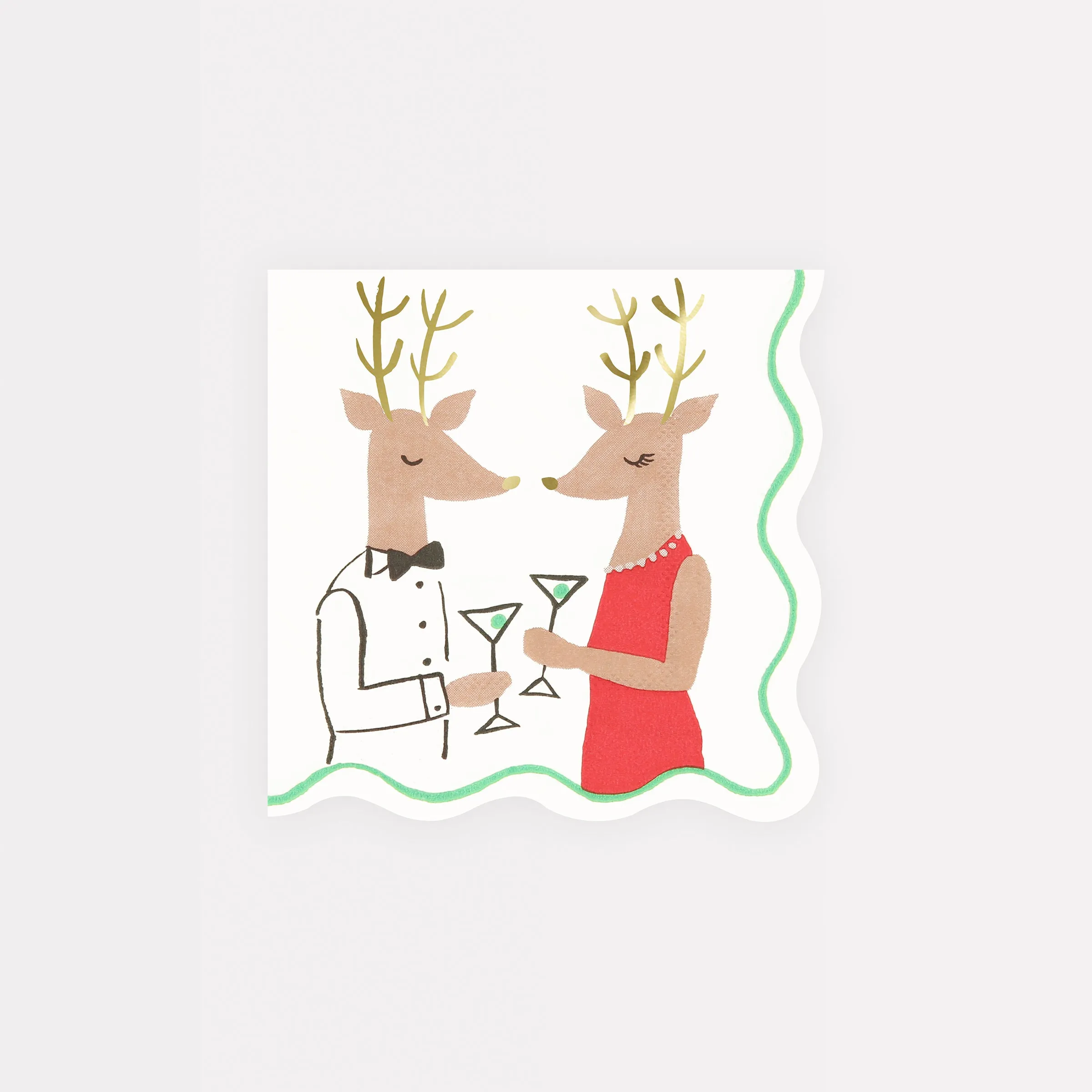 Mr. & Mrs. Reindeer Small Napkins (x 16)