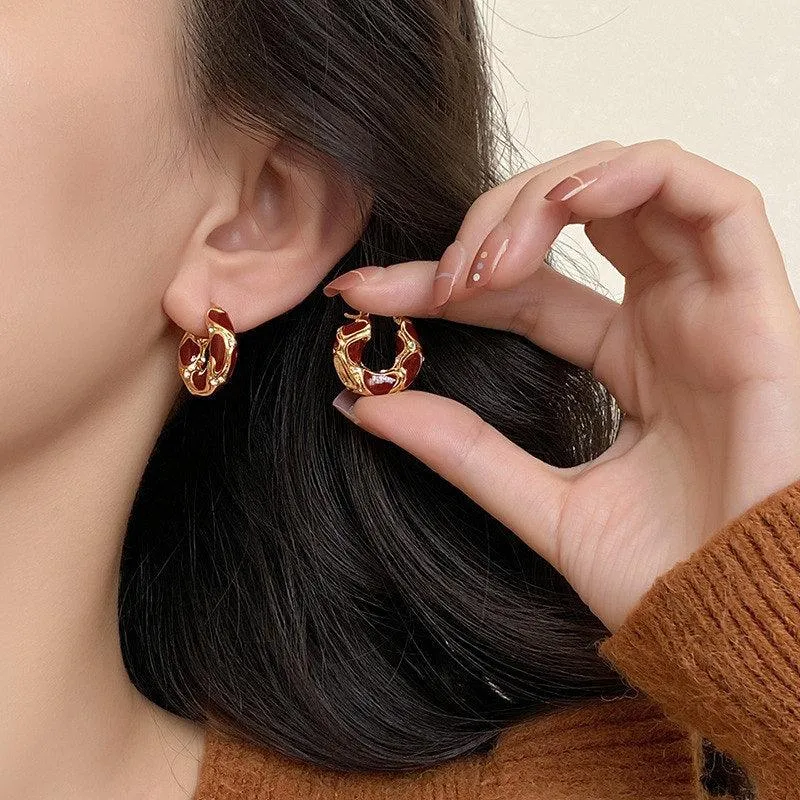 New Trendy Earrings Gold Plated Ear Buckle