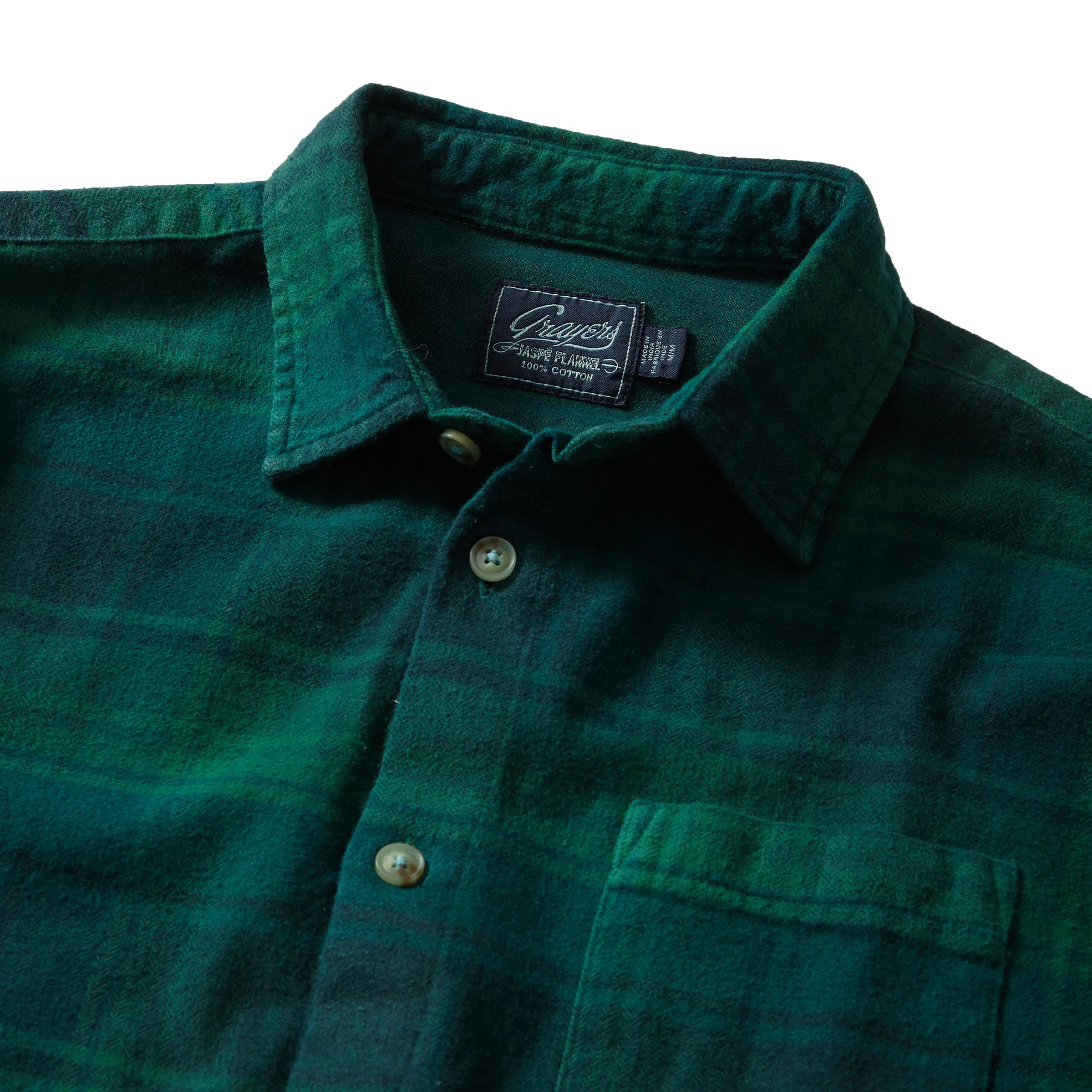 Palisades 3 Ply Jaspe Flannel - Verdant Green Plaid