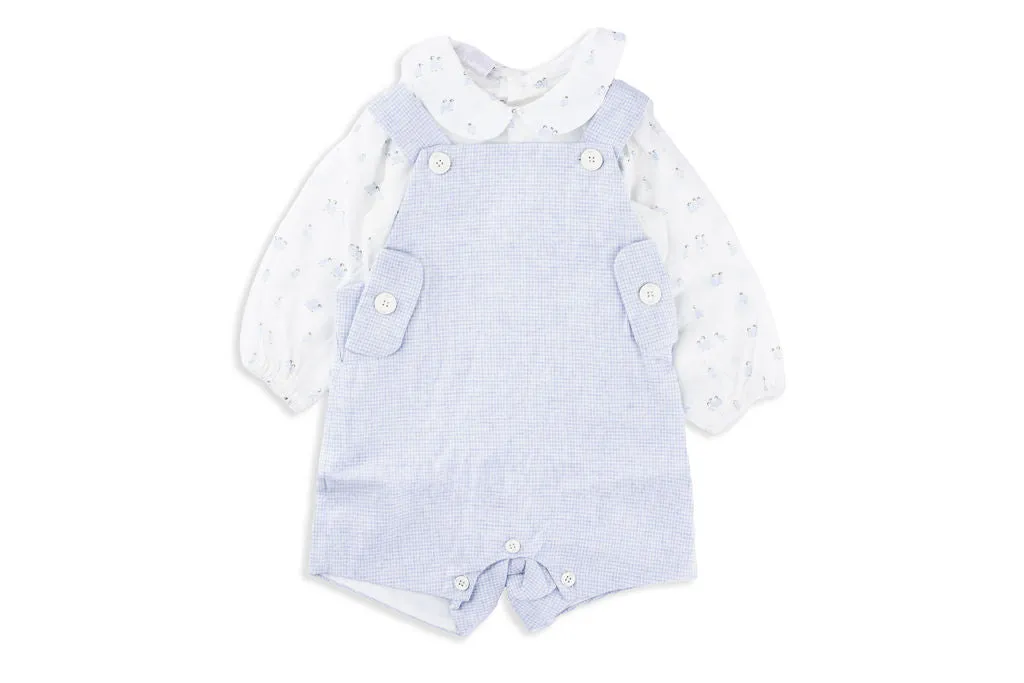 Penguin Printed Shirt with Matching Baby Blue Romper