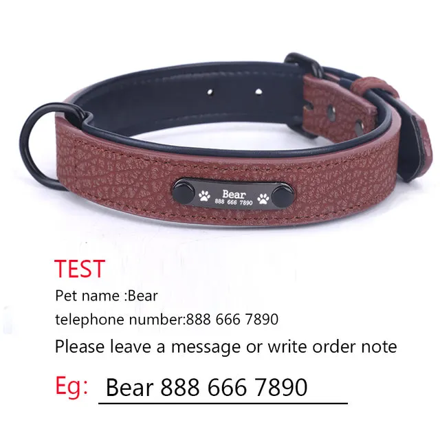 Personalized Soft Leather Adjustable Collars